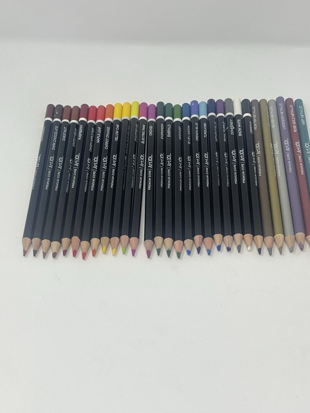 Set of 30 ART 101 Premium Core Color Pencils includes 6 Metallic Colors-Crafting